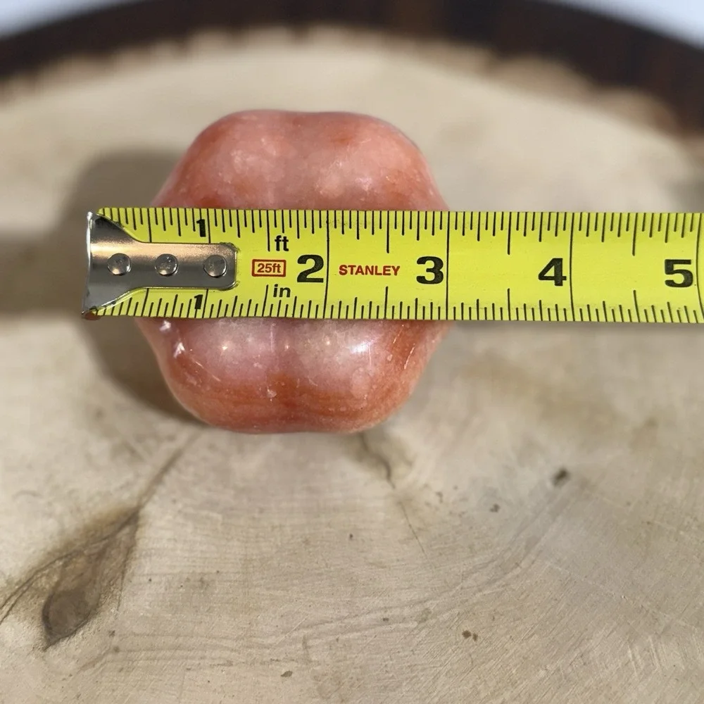 Vintage Italian MCM Hand Carved Marble Stone Alabaster Fruit‎ Pumpkin.